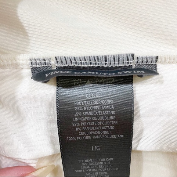 New Vince Camuto Draped Bandeau
Tankini Top Dip Dye Removable Strap Safari Green - Picture 10 of 11